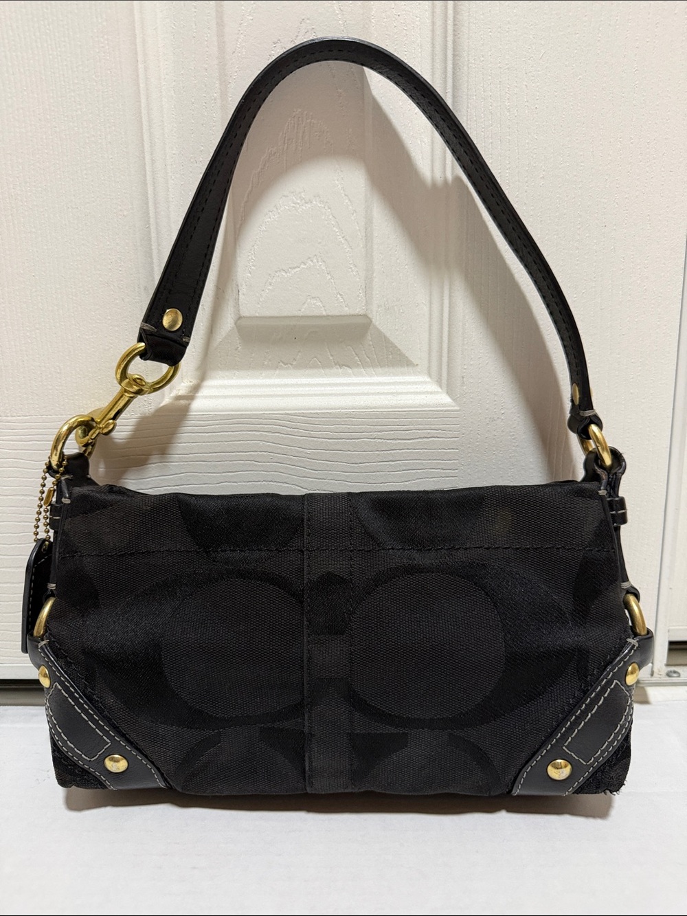 Coach Black Mini Shoulder Bag with Gold Hardware